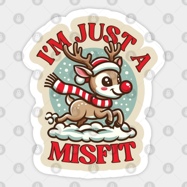 Red Nosed Reindeer Sticker by Trendsdk